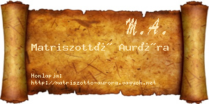 Matriszottó Auróra névjegykártya